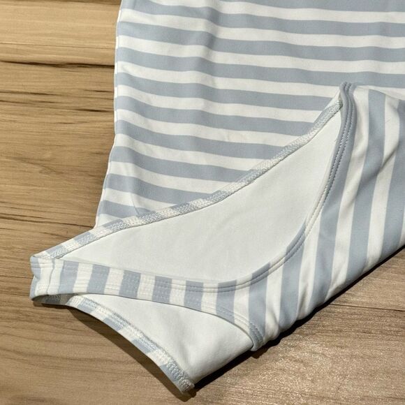 Aritzia Babaton Striped One Piece White Blue Bodysuit Women’s Small - Picture 5 of 5